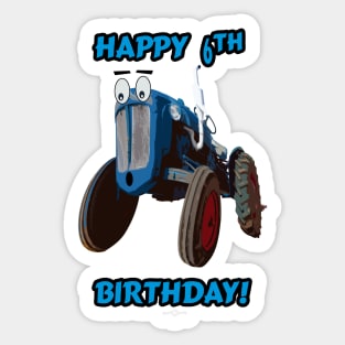 Happy 6th birthday tractor design Sticker